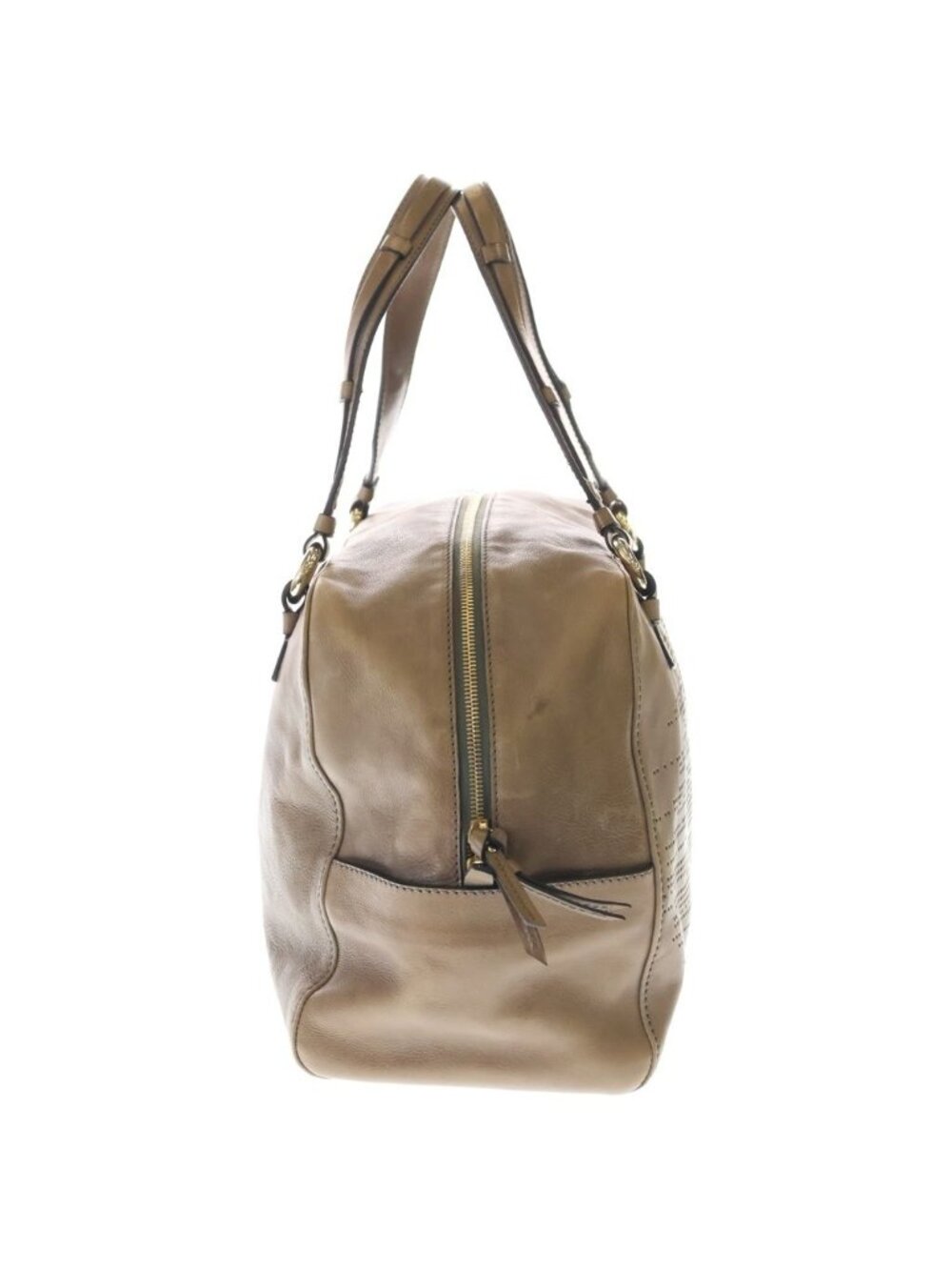 Celine Boogie Boston Bag Beige Brown Leather Gold - Picture 3 of 7